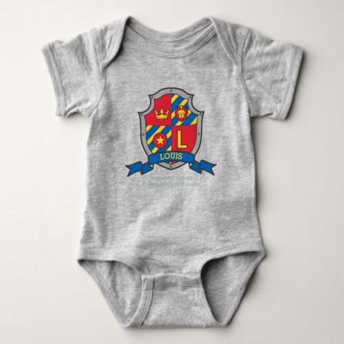 Louis boys L name  meaning boys coats of arms Baby Bodysuit