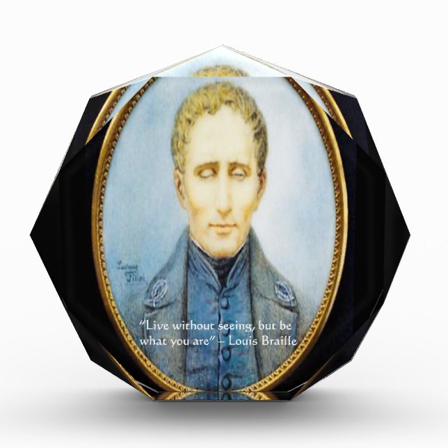 Louis Braille Famous Quote Award (Front)