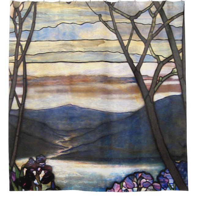 Louis Comfort Tiffany - Stained Glass 4 Magnolias Shower Curtain (Front)