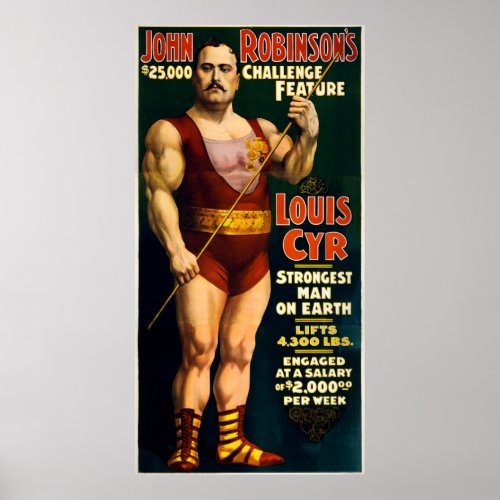 Louis Cyr Strongest Man on Earth Poster