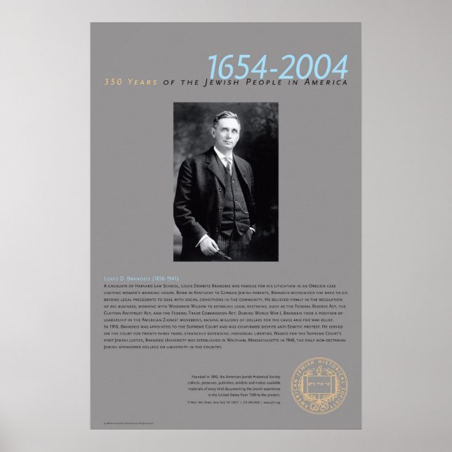 Louis D. Brandeis (1856-1941 Poster (Front)