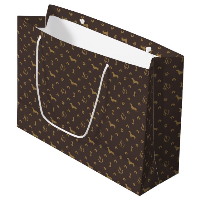 Louis Dachshund Luxury Dog Attire Large Gift Bag (Front Angled)