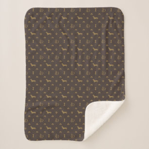 Louis Dachshund Luxury Dog Attire Sherpa Blanket