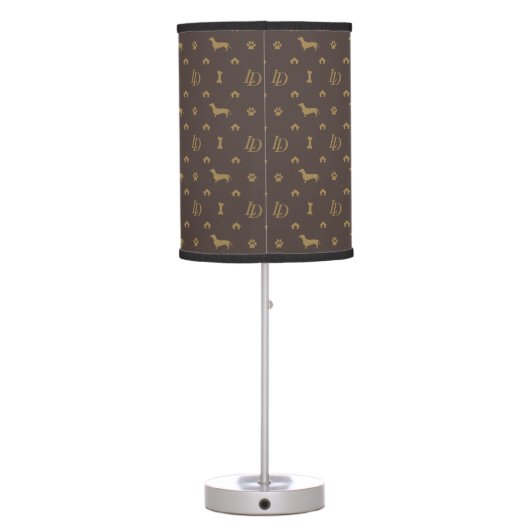 Louis Dachshund Luxury Dog Attire Table Lamp (Back)