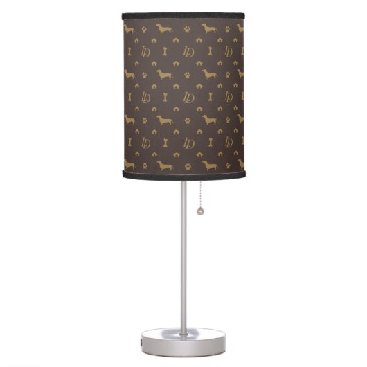 Louis Dachshund Luxury Dog Attire Table Lamp (Left)