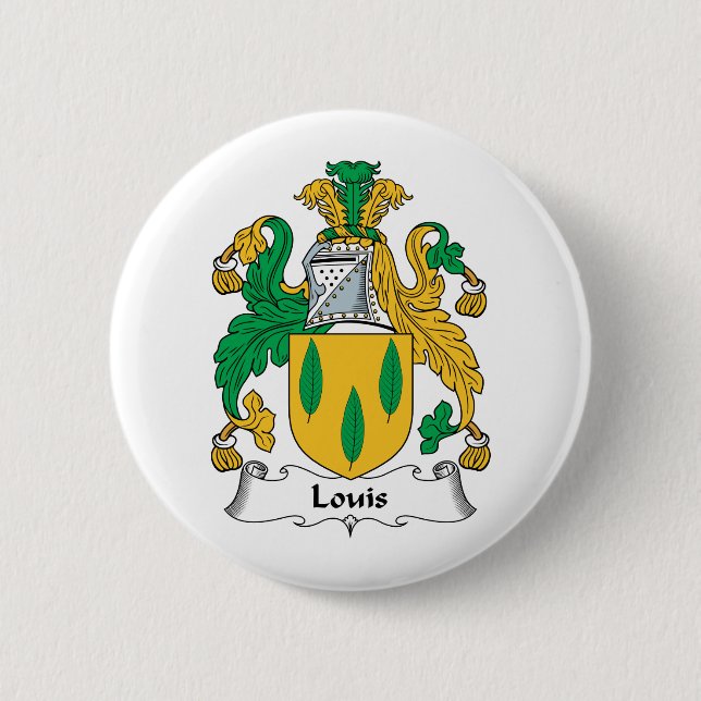 Louis Family Crest Pinback Button (Front)