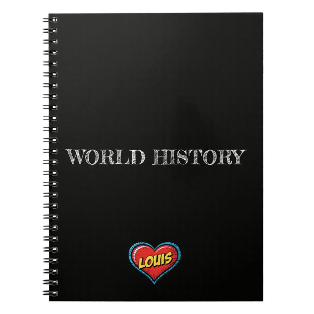 Louis Heart Black Notebook (Front)