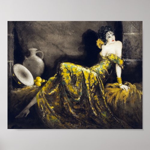 LOUIS ICART Beautiful Senorita Gypsy Spanish Dan Poster