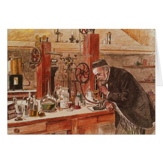 Louis Pasteur experimenting Cards (Front Horizontal)