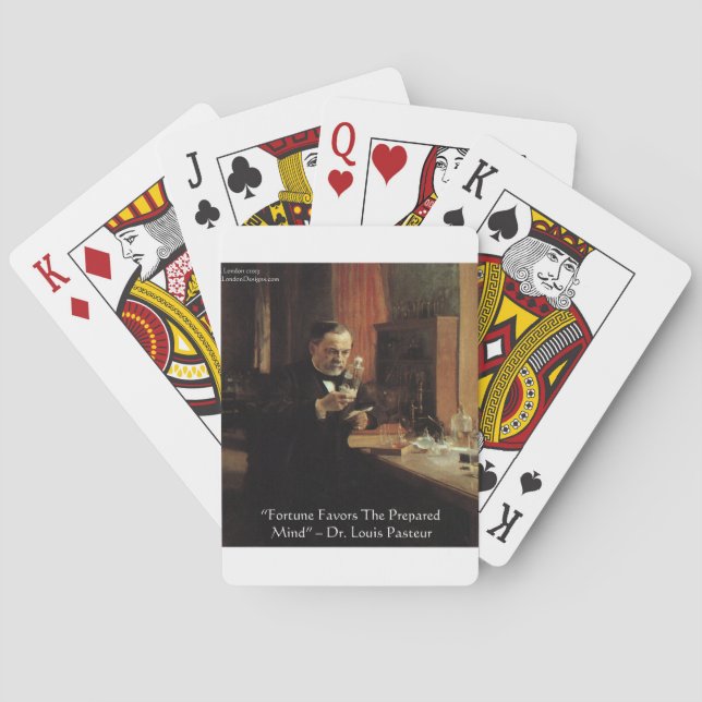 Louis Pasteur "Fortune" Quote Gifts & Tees Poker Cards (Back)