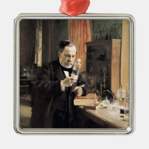 Louis Pasteur in his Laboratory, 1885 Metal Ornament