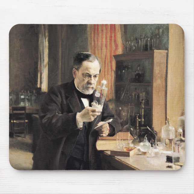 Louis Pasteur  in his Laboratory, 1885 Mouse Pad (Front)