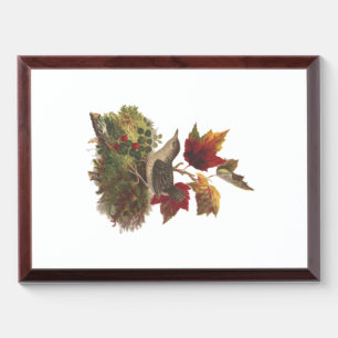 Louis Prang Bird with Autumn Foliage (1873) Art Award Plaque