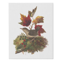Louis Prang Bird with Autumn Foliage (1873) Art