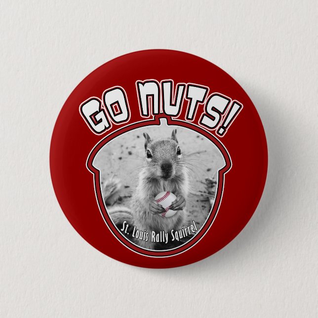 Louis Rally Squirrel - baseball Button (Front)