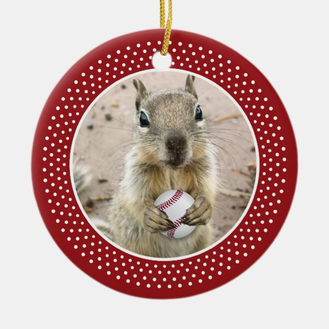 Louis Rally Squirrel Ceramic Ornament (Front)