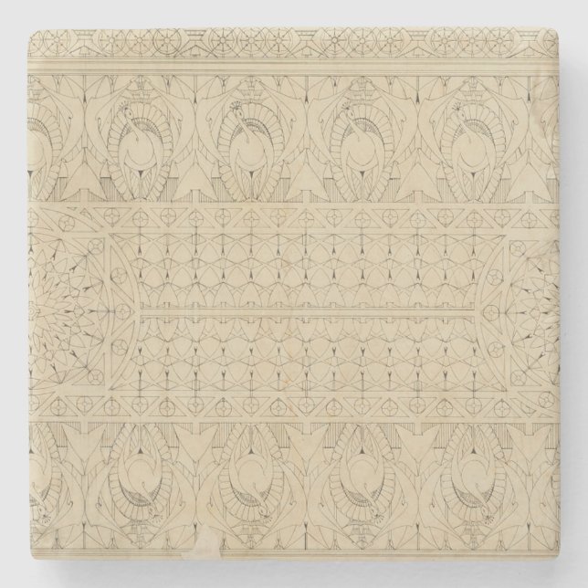 Louis Sullivan Peacock Ceiling Chicago Architect Stone Coaster (Front)