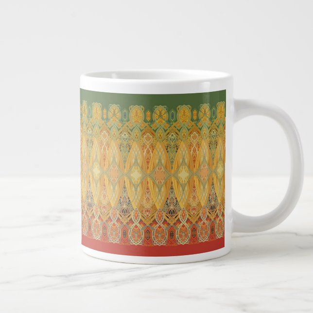 Louis Sullivan Truss Frieze Stencil Pattern Giant Coffee Mug (Right)