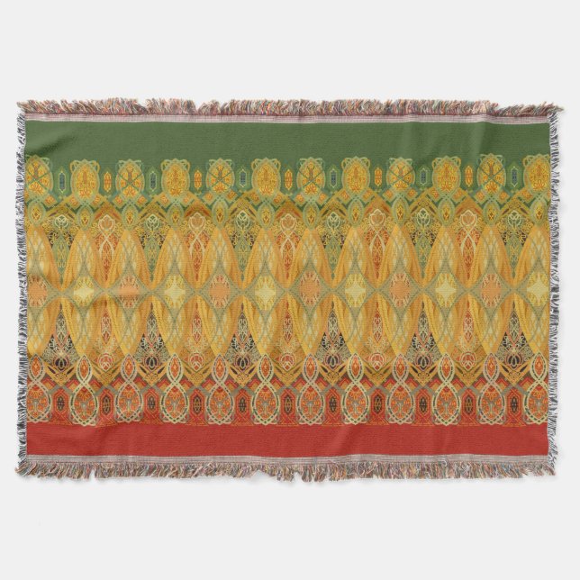 Louis Sullivan Truss Frieze Stencil Throw Blanket (Front)
