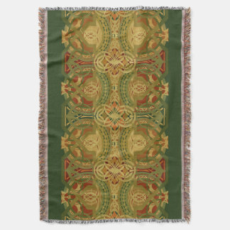 Louis Sullivan Upper Beam Stencil Pattern Throw Blanket