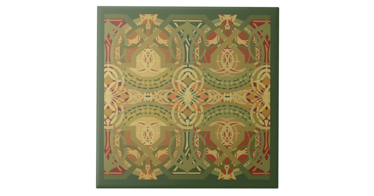 Louis Sullivan Upper Beam Stencil Pattern Tile