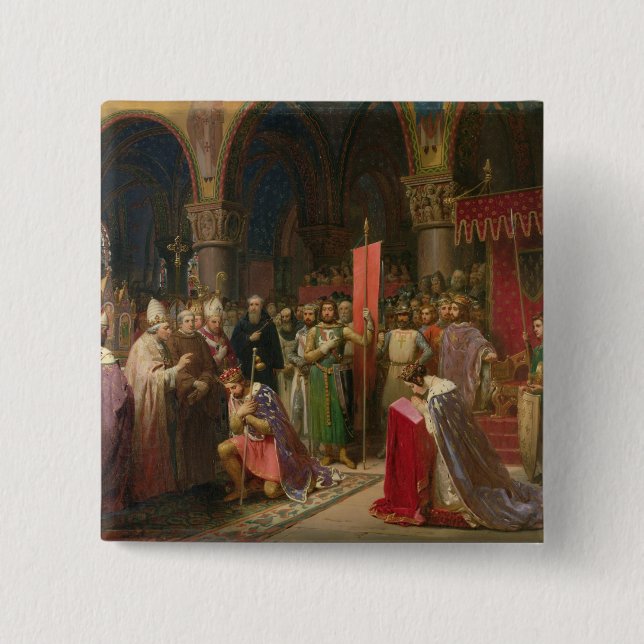 Louis VII  the Young, King of France Button (Front)