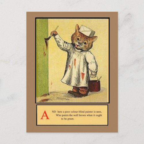 Louis Wain Alphabet A Cat Art Postcard