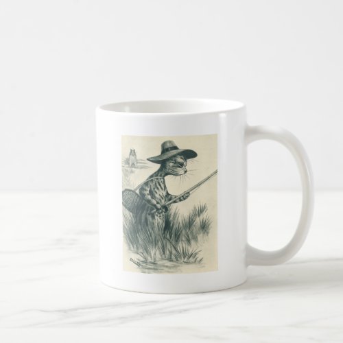 Louis Wain Artwork __ Gone Fishing Cat Coffee Mug