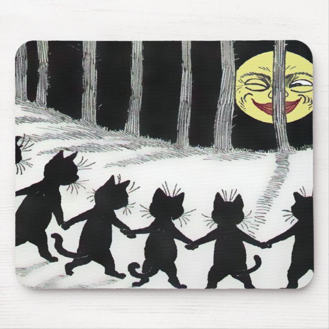 Louis Wain Black Cat Moon Mousepad (Front)