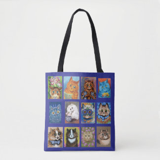 Louis Wain Cat Art Collage Tote Bag