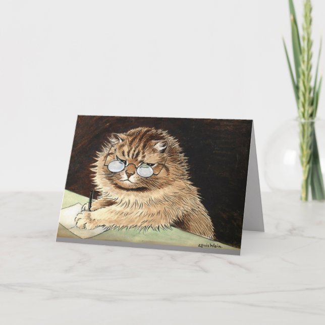 LOUIS WAIN CAT ART THINKING OF YOU Greeting Card (Front)