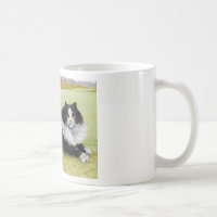 Louis Wain Cat, Black & White Cat Coffee Mug