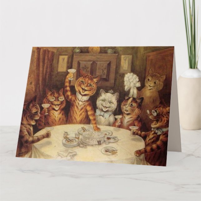 LOUIS WAIN CAT CATS BIRTHDAY CELEBRATION BIG CARD (Front)