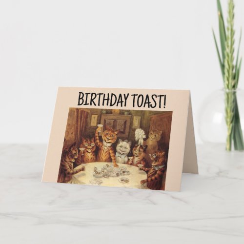 LOUIS WAIN CAT CATS BIRTHDAY PARTY TOAST CARDS