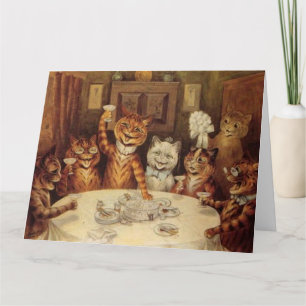 LOUIS WAIN CAT CATS CHRISTMAS CELEBRATION GREETING CARD