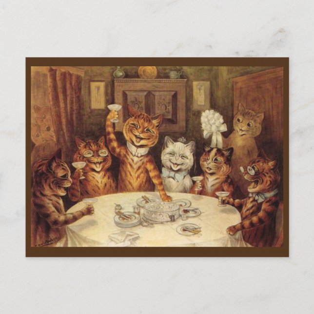 LOUIS WAIN CAT CATS POSTCARD, 'CELEBRATION' POSTCA POSTCARD (Front)
