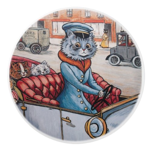 Louis Wain Cat Chauffeur Decorative Knob
