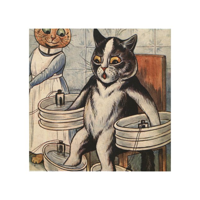 Louis Wain - Cat Dressed As A Nurse Wood Wall Art (Front)