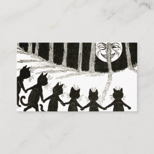 Louis Wain Cat Full Moon Business Card