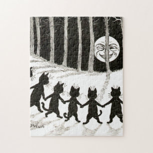 Louis Wain Cat Full Moon Jigsaw Puzzle