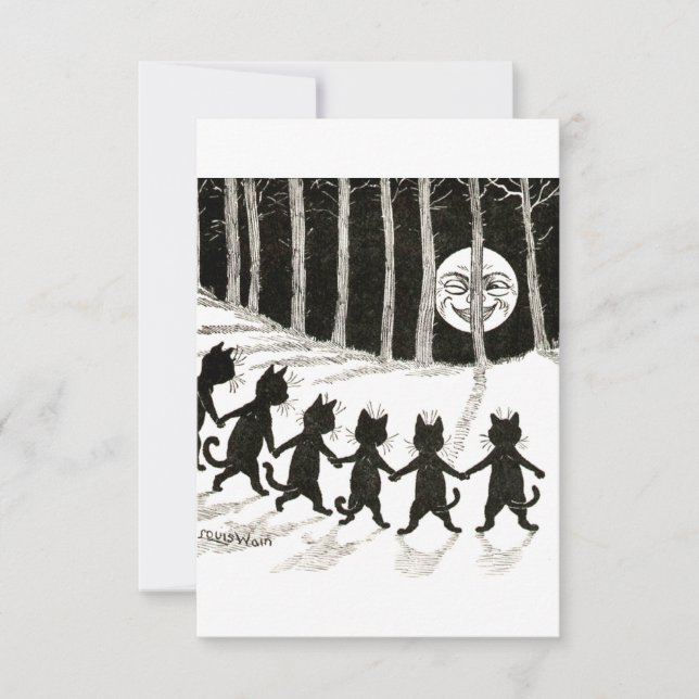 Louis Wain Cat Full Moon Save The Date (Front)