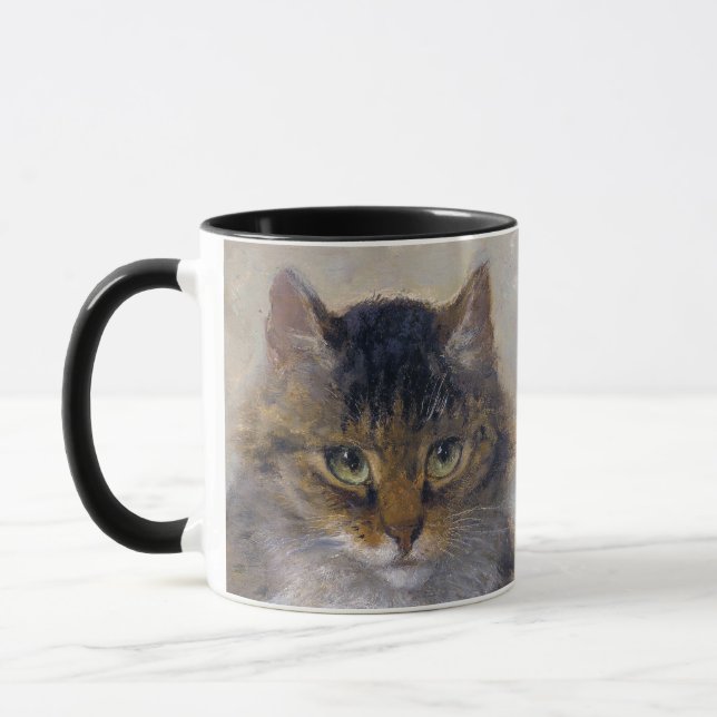 Louis Wain Cat in Flowers with a House in the Back Mug (Left)