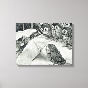 Louis Wain Cat Nightmare Owl Bird Canvas Print