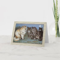 Louis Wain Cat Notecard, Moonlight Cats Card