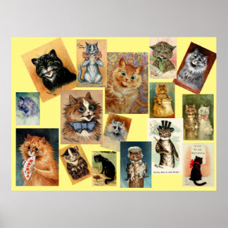 Louis Wain Cat Paintings Poster