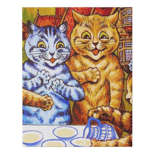 Louis Wain Cat Tea Party Faux Canvas Print