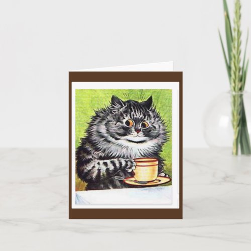 Louis WainCat with a Coffee Cup Art Card