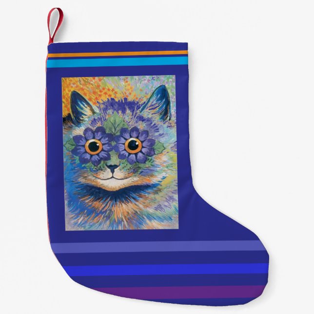 Louis Wain, Cat with Daisy Eyes, Small Christmas Stocking (Front)