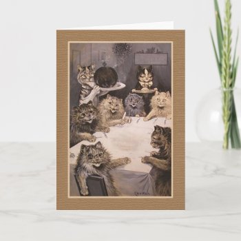 Louis Wain Cats "cat Feast" Greeting Card by Everything_Ephemera at Zazzle