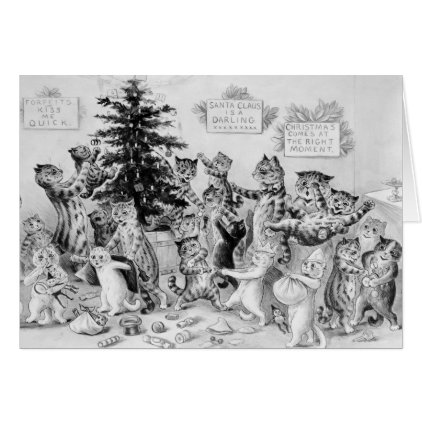 Louis Wain - Cats Celebrating Christmas Card